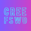 Cree Full Stack Developer logo, a text logo in uppercase lette with a gradient background
